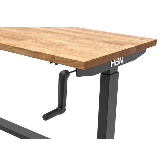 Banc de lucru cu blat din lemn masiv reglabil pe inaltime 152cm