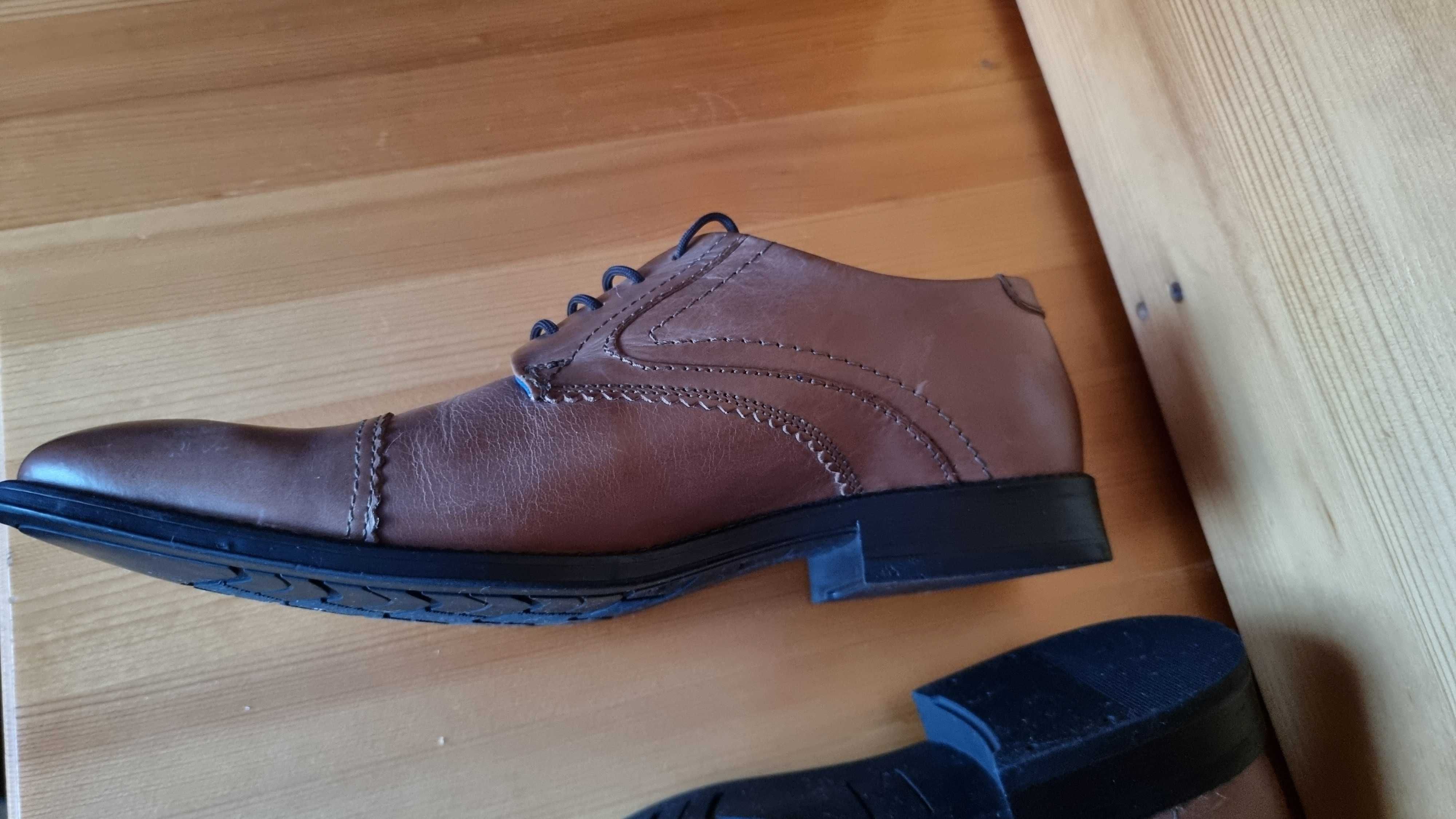 pantofi PIELE maro Derby Brogue nr 43