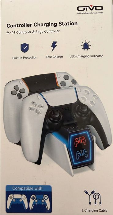 Зарядна станция за PS5 контролер,, бързо зареждане, + Стоика За PS5