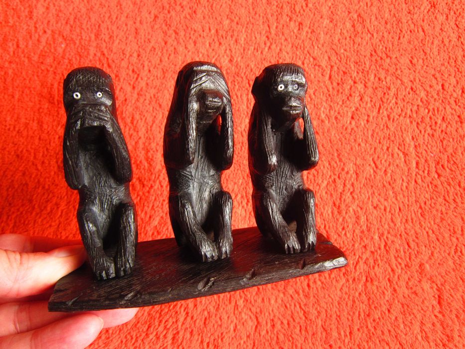 cadou deosebit Legea de Aur 3 maimute intelepte abanos