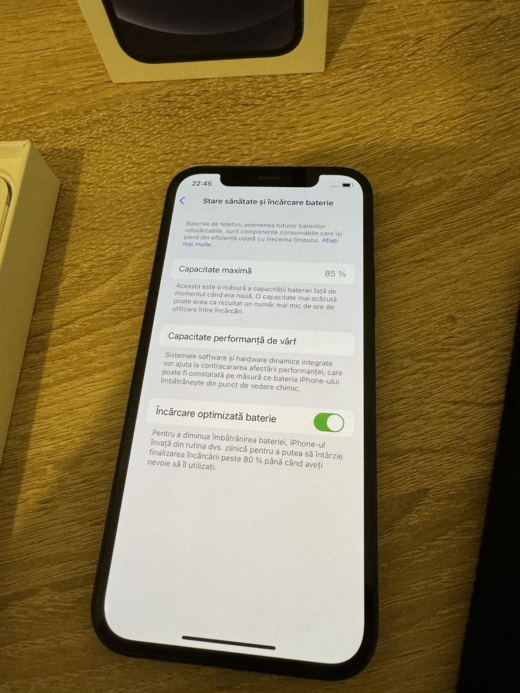 iPhone 12 Black, Baterie 85%, Stare 10/10