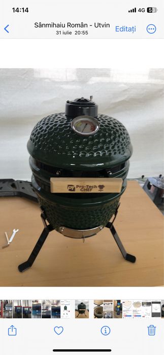 Gratar ceramic  merge folosit si ca cuptor si gratar si afumatoare