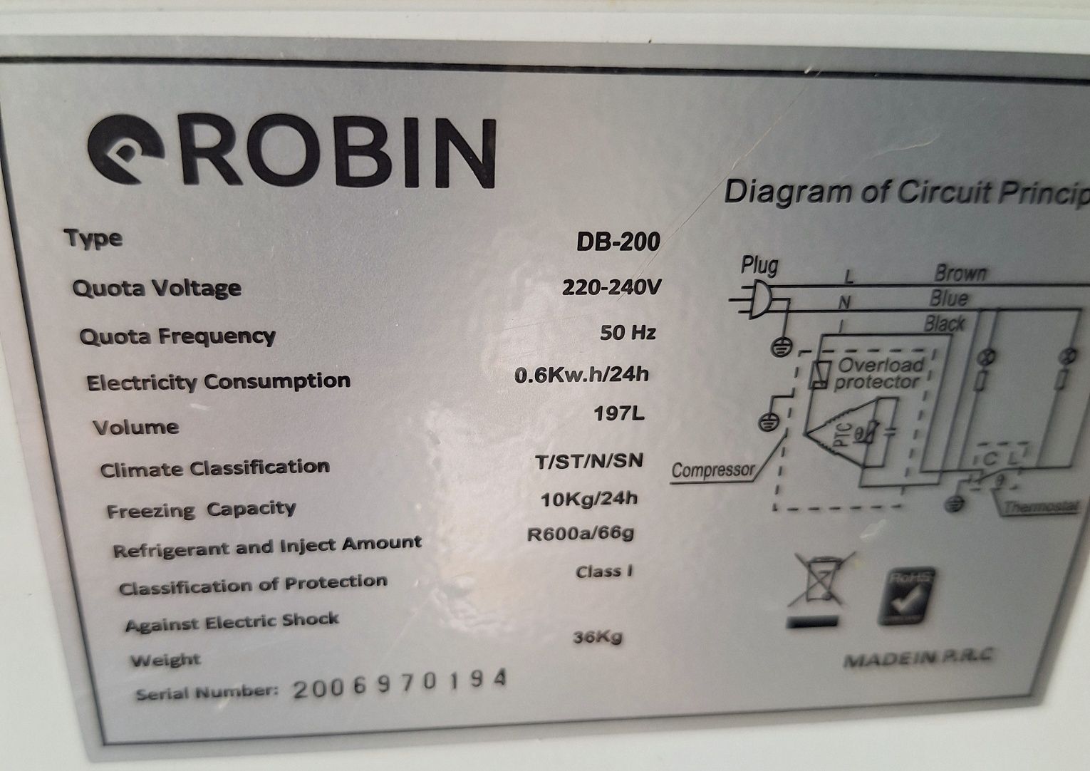 Фризер  ракла ROBIN