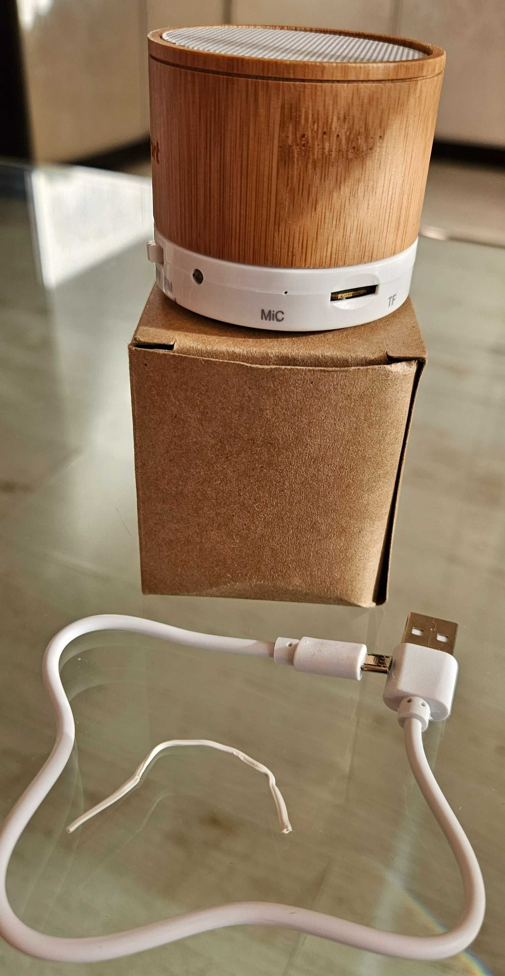 Преносима тонколона Round Bamboo Bluetooth