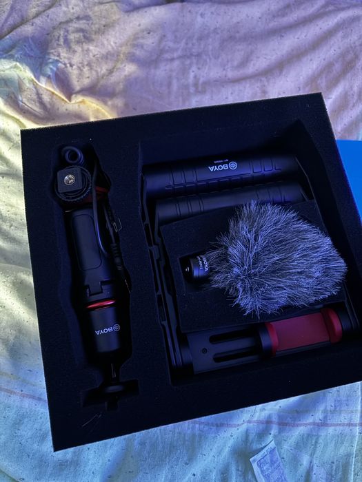 Kit vloging microfon cu stand telefon