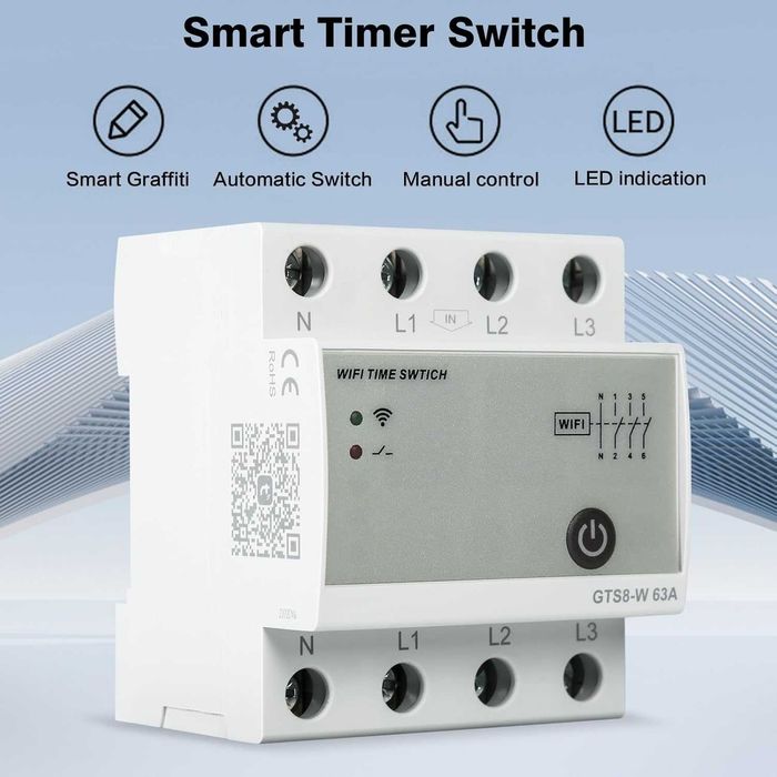 Timer Switch 4P 63A (Siguranta+ timer) SMART, 220v, REDUS de la 510RON