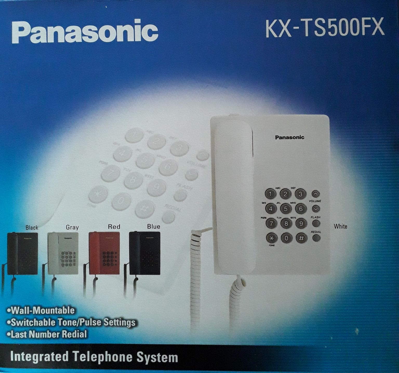 Стационарен телефон Panasonic KX-TS500 - бял