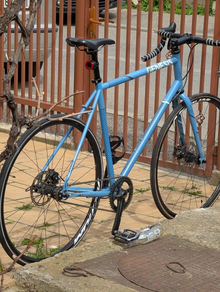 Sigle speed genesis otel fixie cadru L gravel  Chromoly mavic aksium