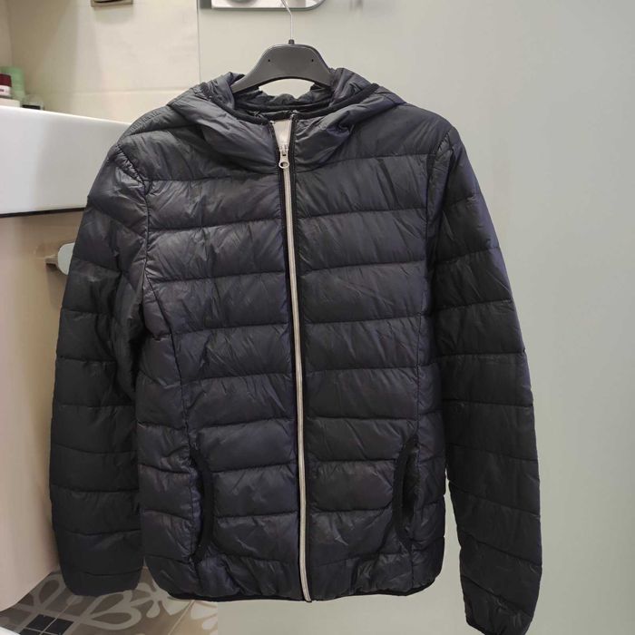 Дамско пухено черно яке с качулка, пухенка, Ultra Light Down Jacket