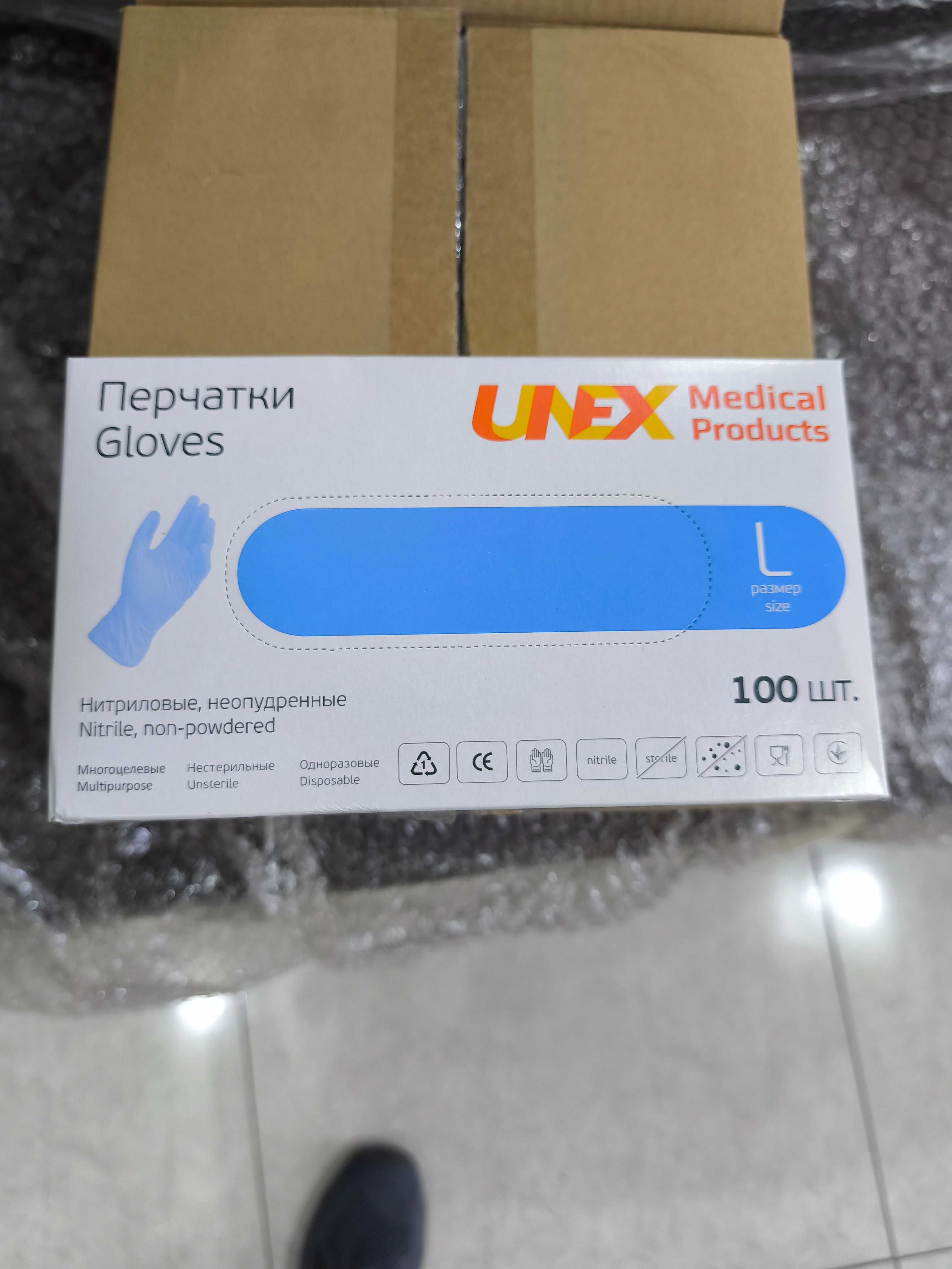 Перчатки нитриловые UNEX размер L