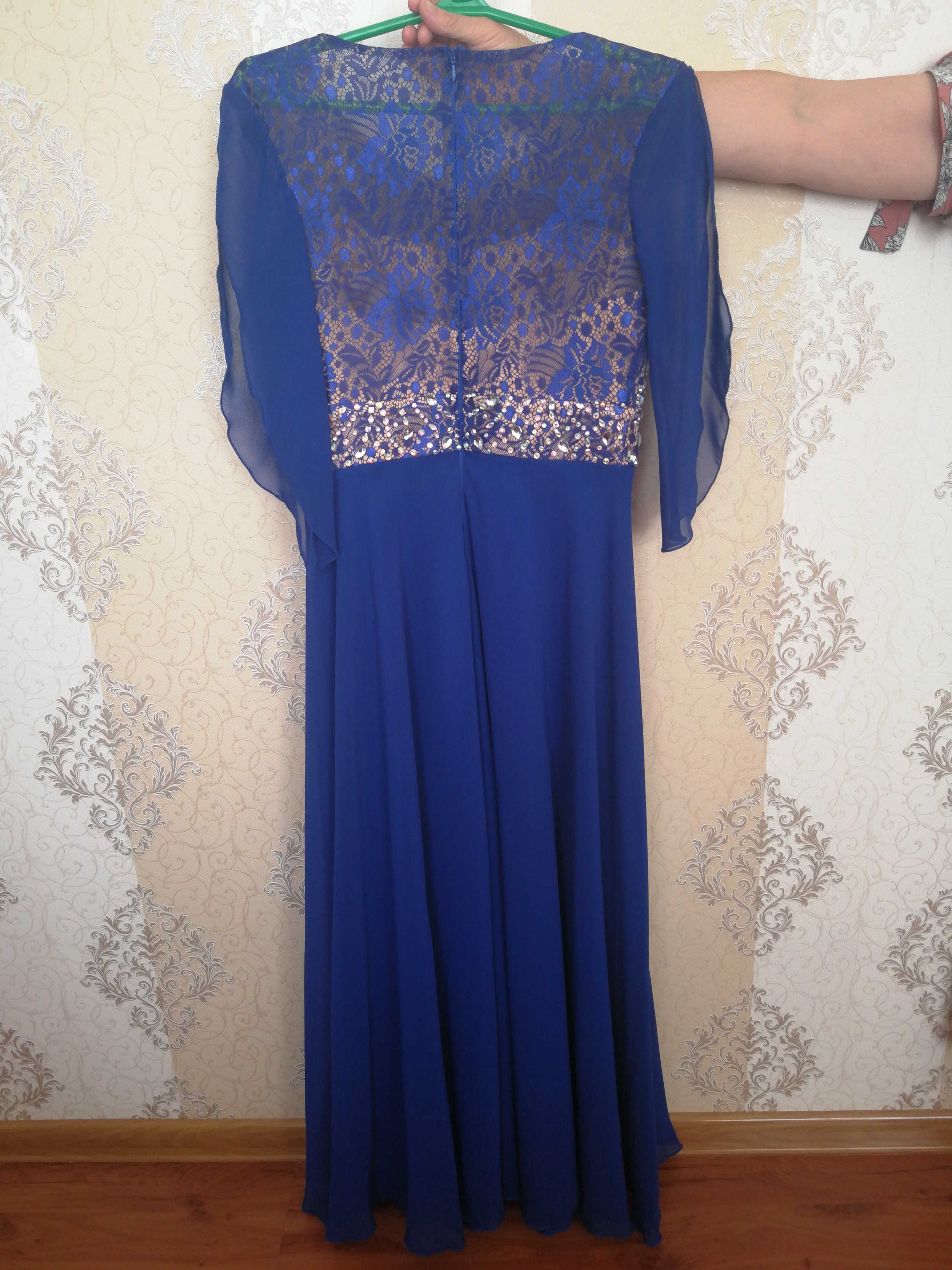 Вечернее платье синего(электро) цвета, турецкое, высокого качества