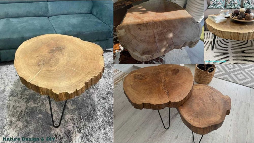 NOU - Mese cafea / living din lemn masiv (handmade)