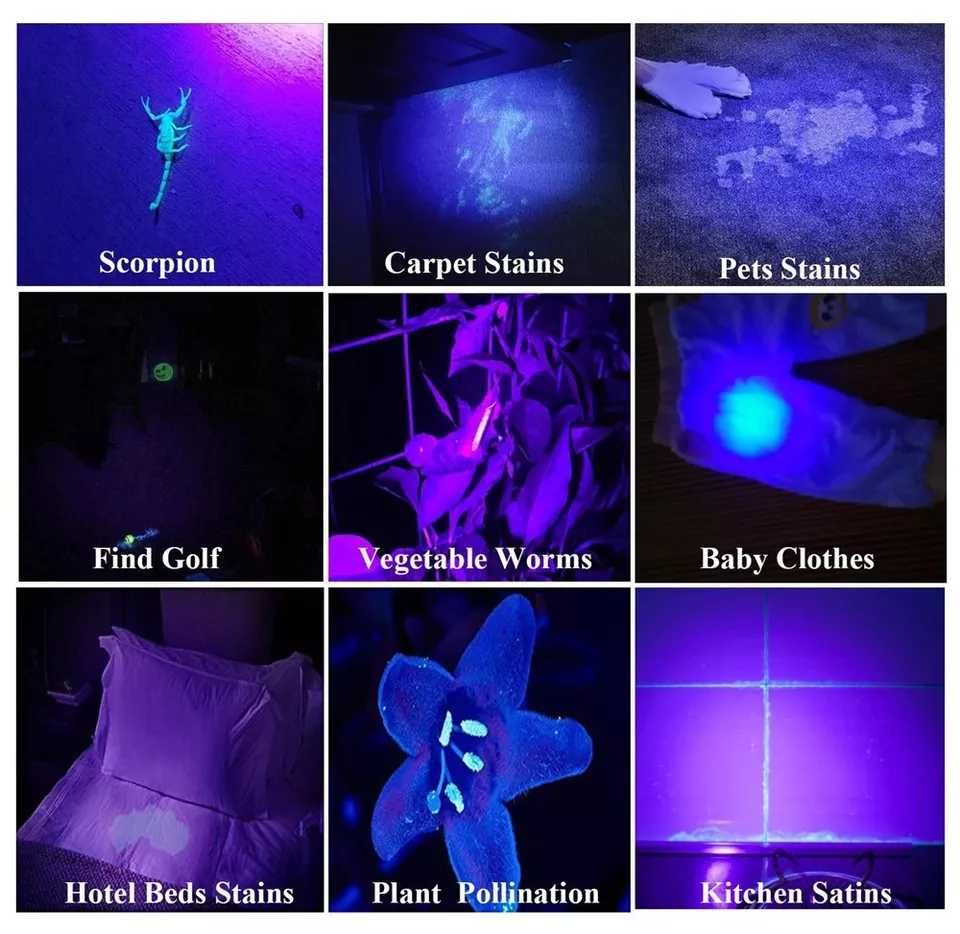 UV фенер 128 LED диода, 395nm, ултравиолетов прожектор, водоустойчив