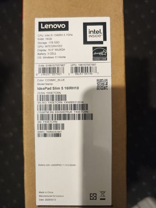 Lenovo ideapad slim5 16/RH10