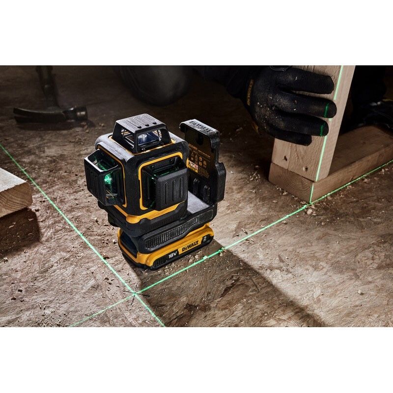Лазерен нивелир линеен DeWALT DCLE34031D1, 18V, 3 лъча зелени