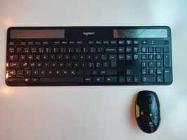 Kit Tastatura Logitech Wireless Solar K750 + Mouse Logitech M345, Lime