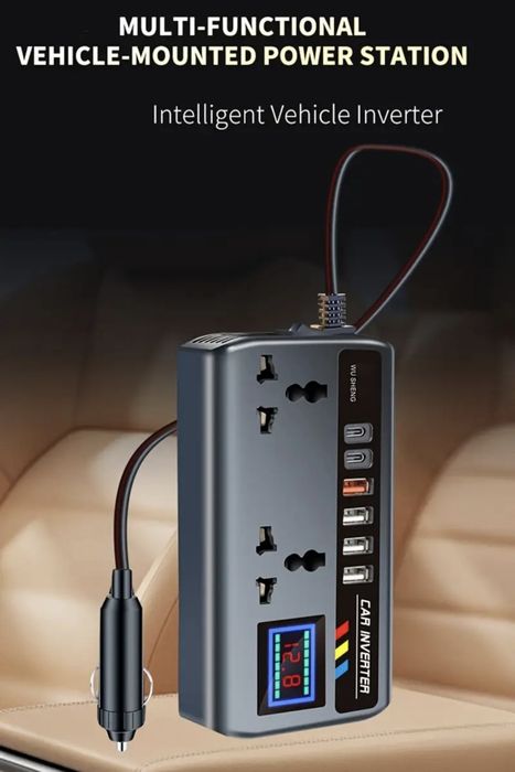 Avto uchun 12v-24v inverter 110-220v va yaxshi zaryadka инвертор для а