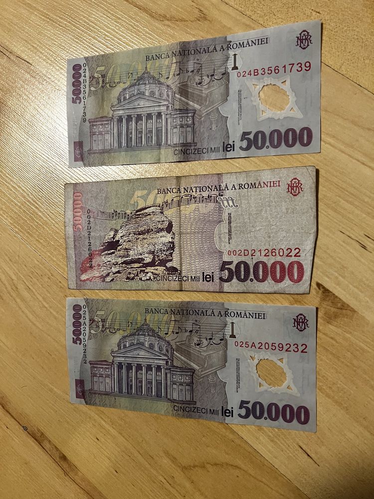 Bancnote 50.000 lei cu George Enescu