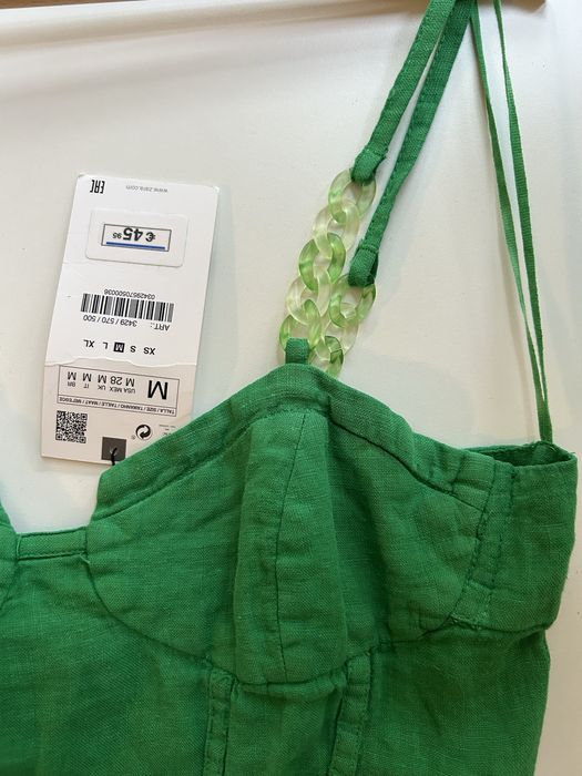 Rochie de vara, de in tip corset Zara cupe definite verde 38