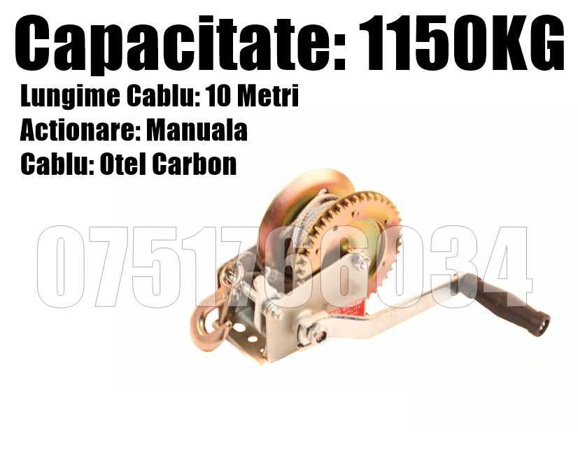 Troliu Scripete Macara Manual 1150KG Cablu Otel  LIVRARE GRATUITA