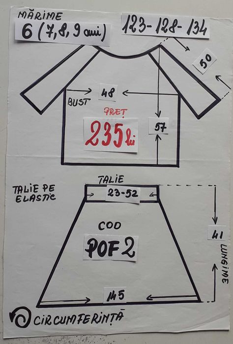 Costum popular pentru copii marimea 6 (7-8-9 ani)