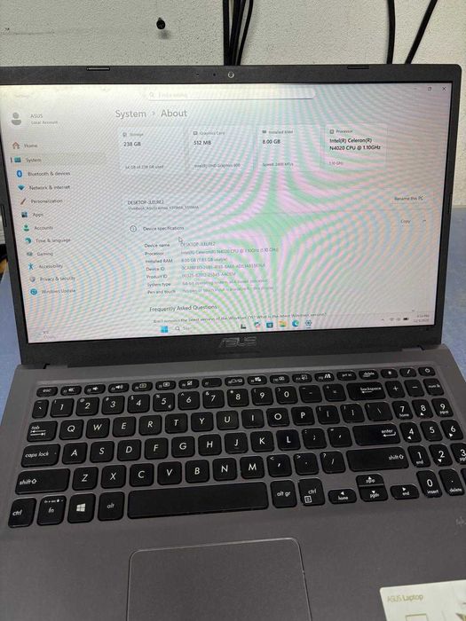 Laptop ASUS Vivobook X515MA-BR062T cu procesor Intel Celeron 8Gb 256Gb