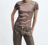 Tricou foil Mango cupru si auriu