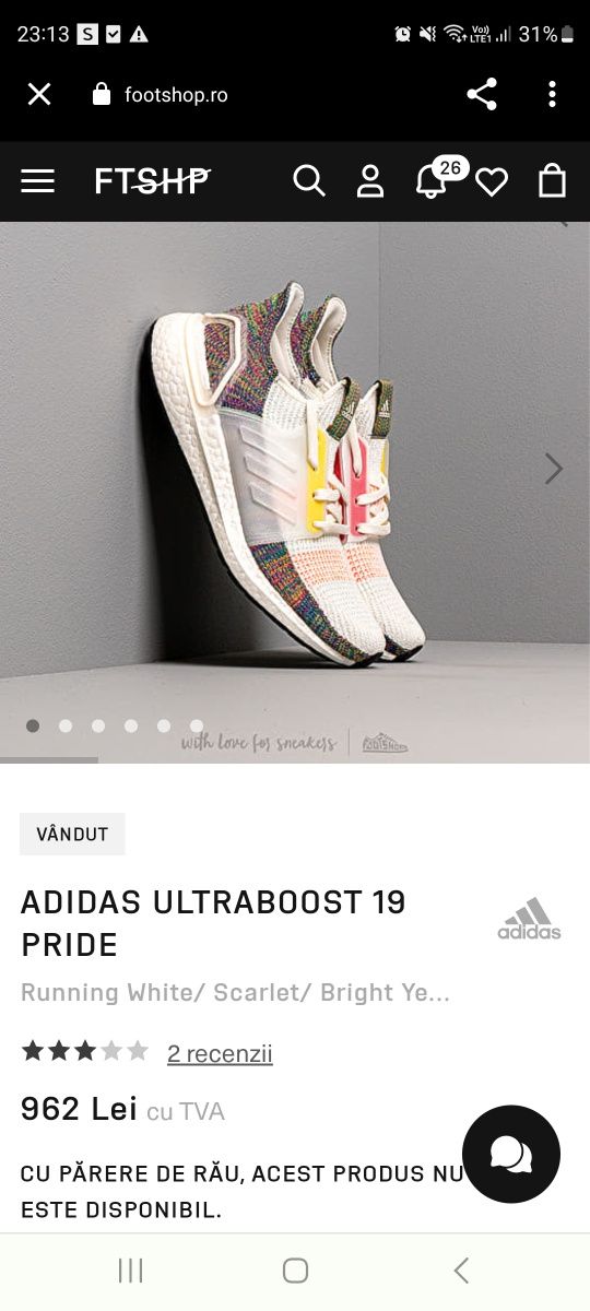 Vând Adidasi Adidas Ultraboost 19 Pride