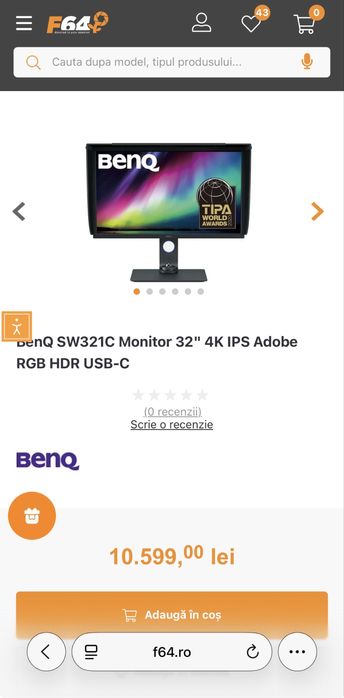 BenQ SW321C Monitor 32" 4K IPS Grafica Productivitate Designeri