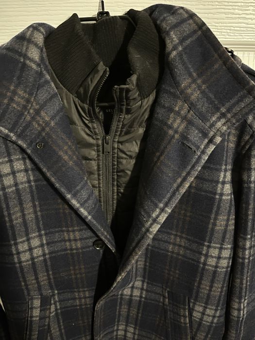 Palton de stofa (lana) marime L carouri