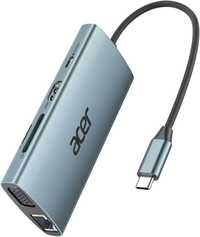 Acer USB C докинг станция 9 в 1, 4К HDMI, RJ45, PD 100W, USB-A 3.1,VGA