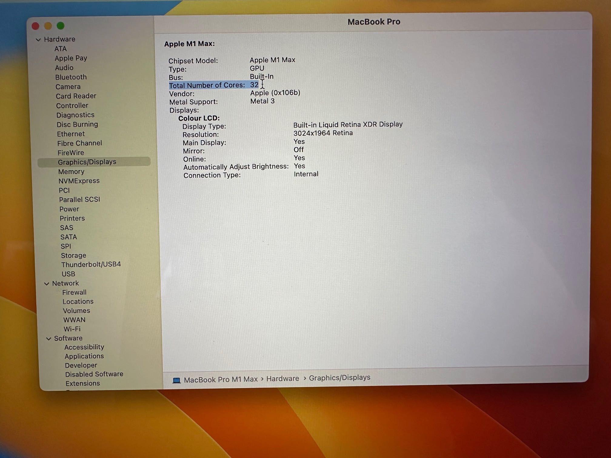 MacBook Pro 14" M1 MAX 10C CPU, 32C GPU, 64GB RAM, 4TB SSD APPLE CARE+