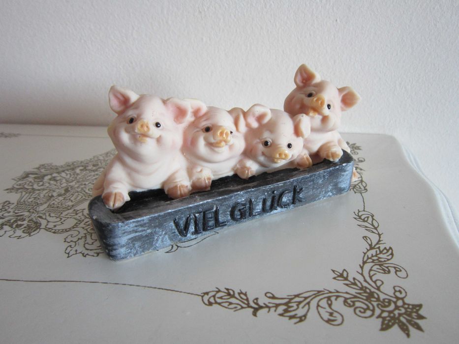 cadou rar decoratiune funny purcelusi pt Noroc "Viel Gluck"Germania'90