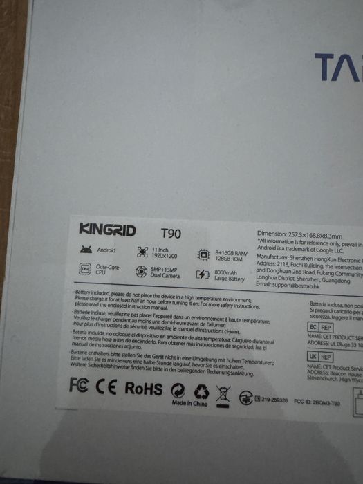 Tableta Kingrid 24/128Gb Sigilata