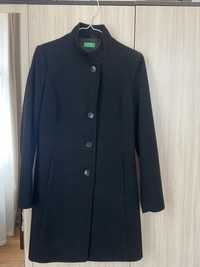 Ново черно вълнено палто Benetton, размер по IT 44