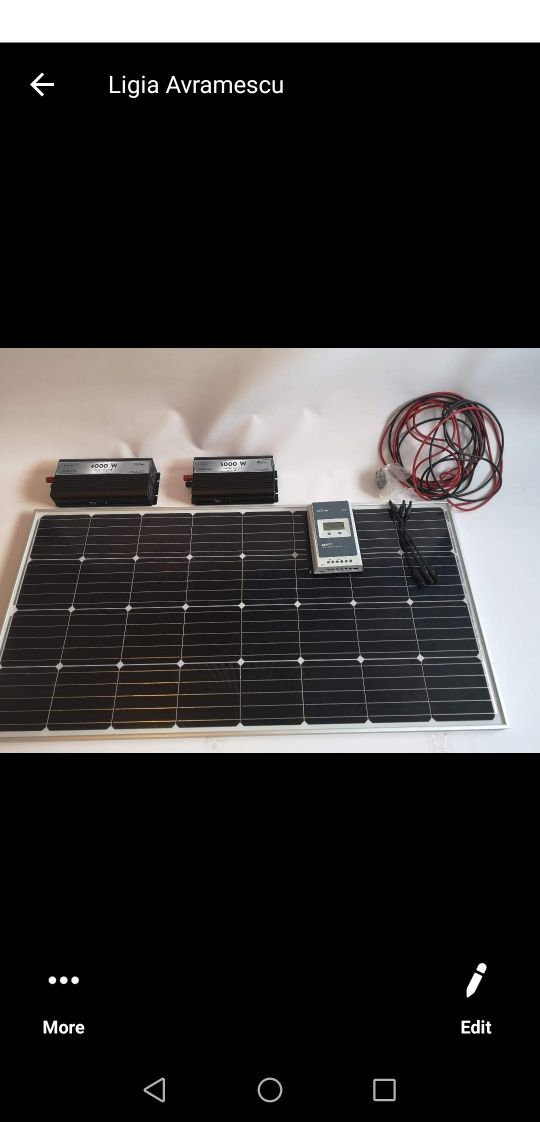 Kit fotovoltaic panouri solare rulota  invertor controller