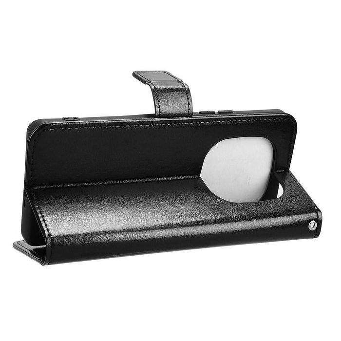 Кожен калъф тип тефтер за xiaomi redmi note 14 pro+ plus 5g - черен