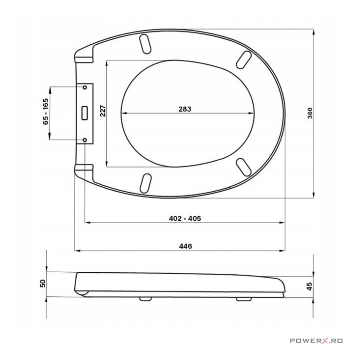 Capac wc, inchidere silentioasa, duroplast, Sepio