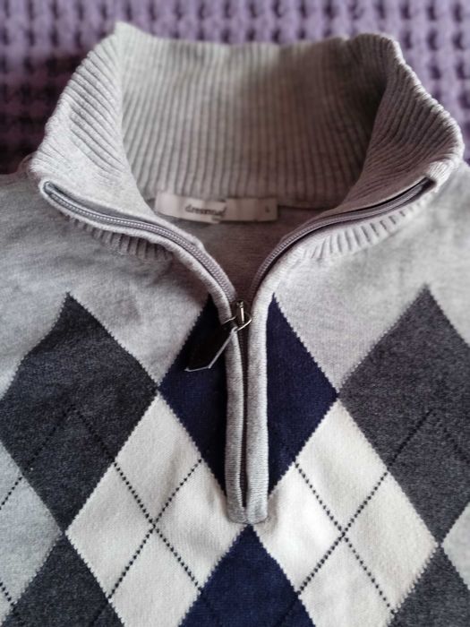 DRESSMANN L Half-Zip елегантен пуловер с поло-яка sweater pullover top