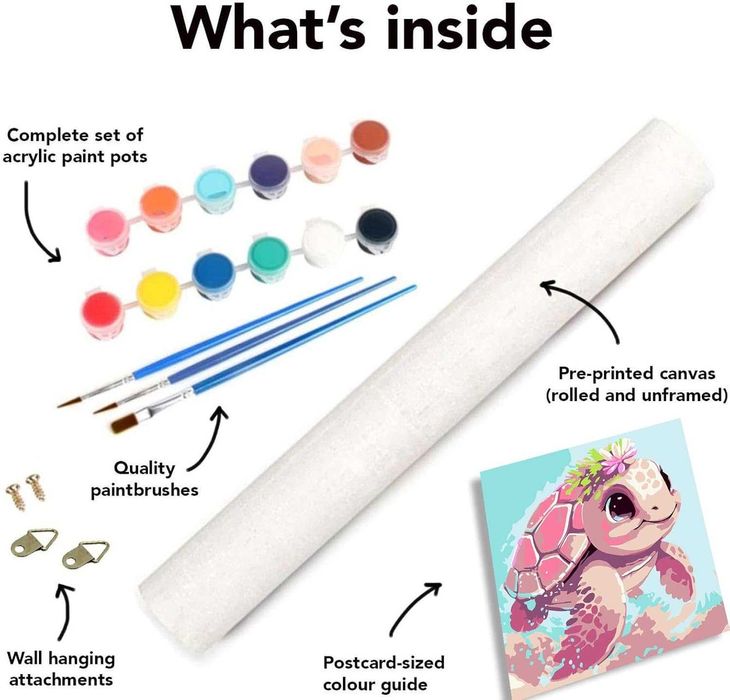 Pujeknm Комплект от 4 броя платно с рамка  за рисуване по номера