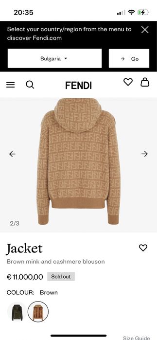 Fendi палто норка и кашмир