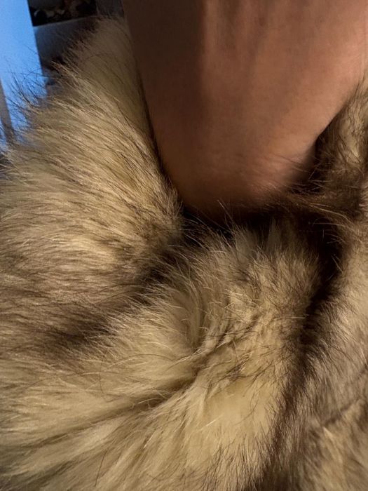 Haina blana naturala vulpe argintie