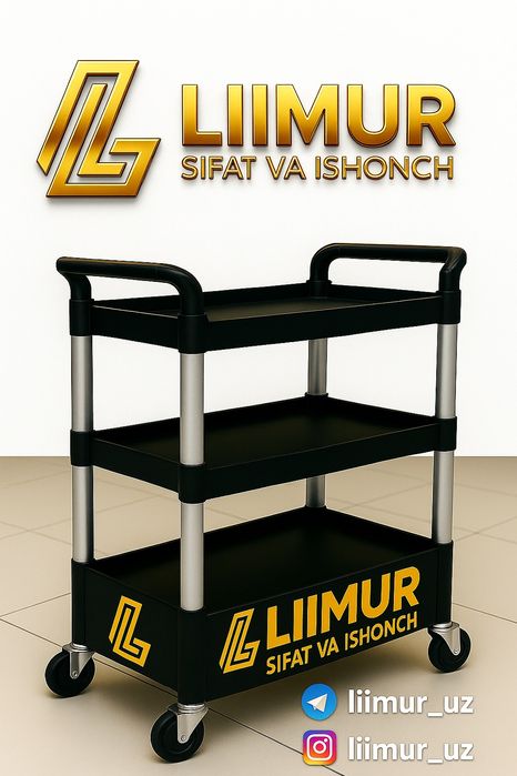 Arava plastik va nerjaveykalik ovqat va patnoslar uchun arava