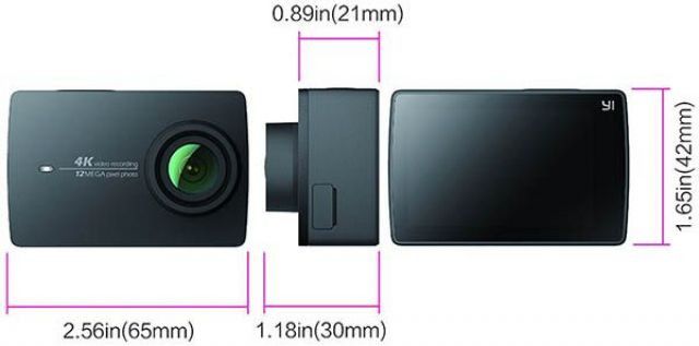 Екшън камера xiaomi yi 4k 30fps 12mp, черен с 24 месеца гаранция