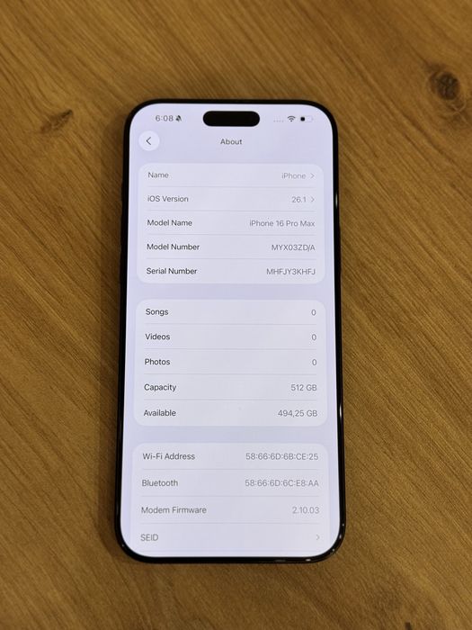 Iphone 16 pro MAX - Black - 512GB 91% battery health