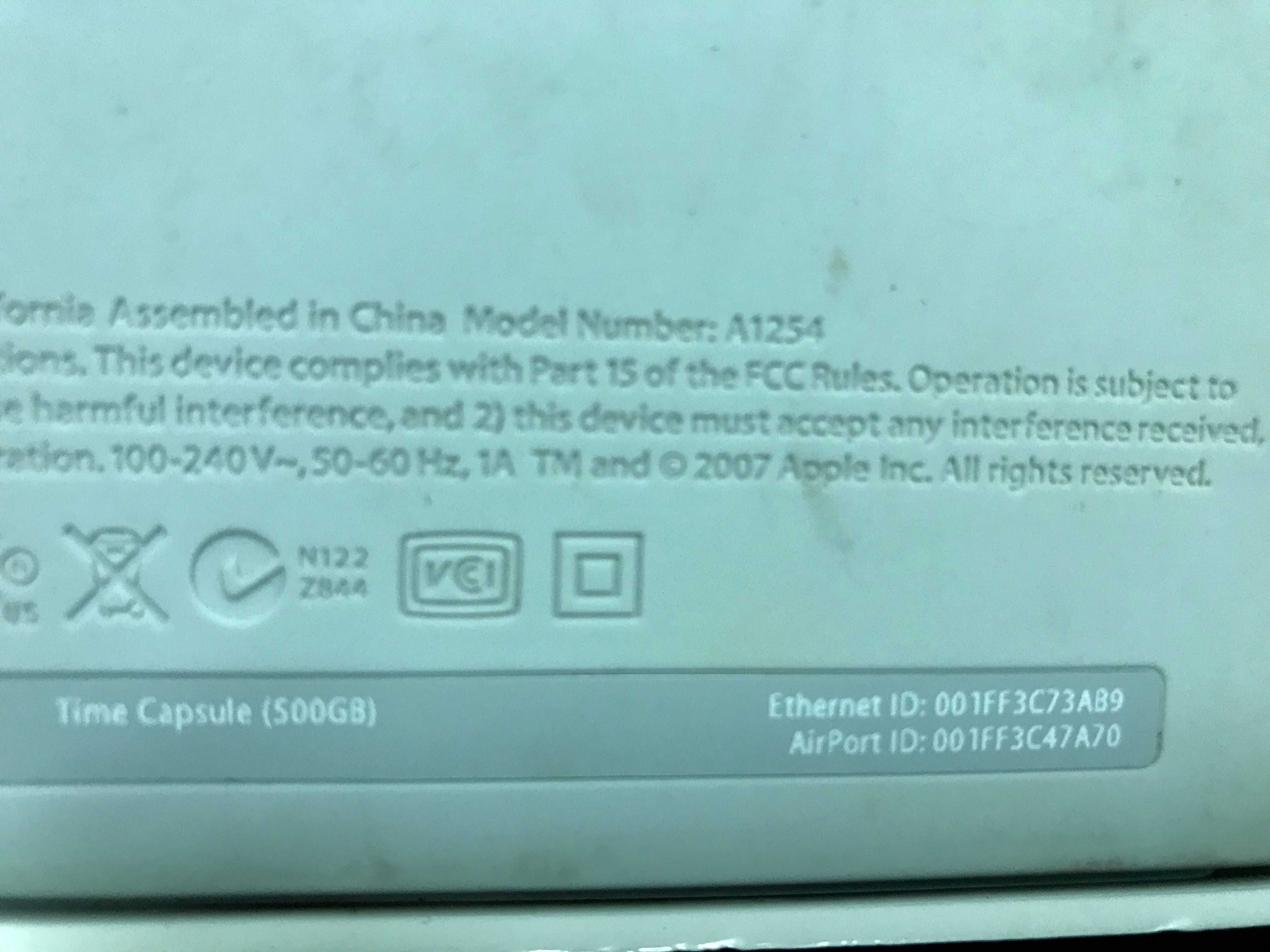 WI-FI рутер с 500гб хард диск Apple A1254