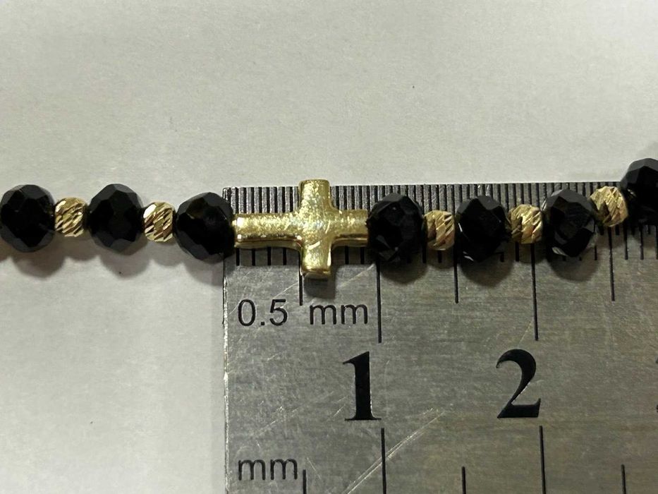 Златна гривна с кръст и мъниста 14 К 585 /1,46 гр.