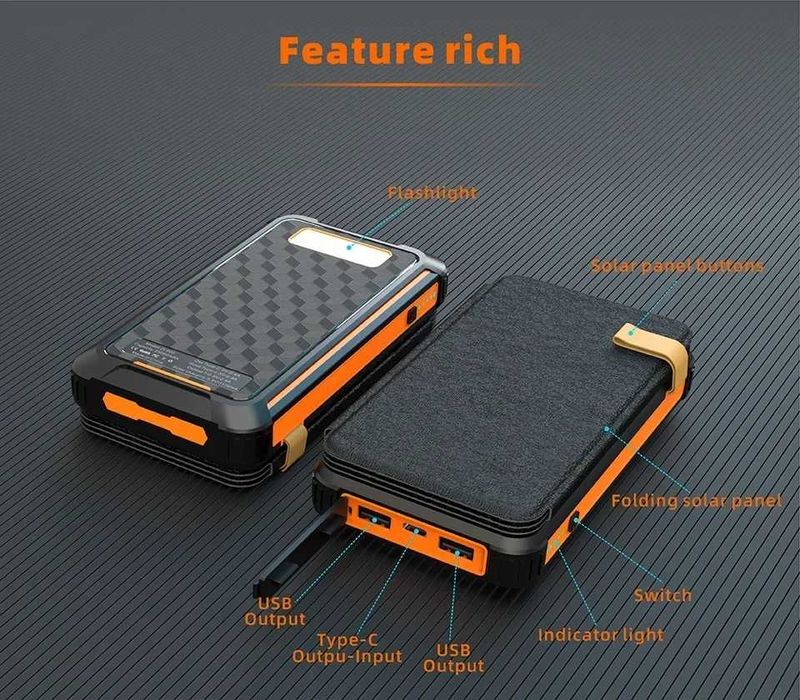 Мощен Соларен Power Bank с 4 броя соларни панели и голяма батерия