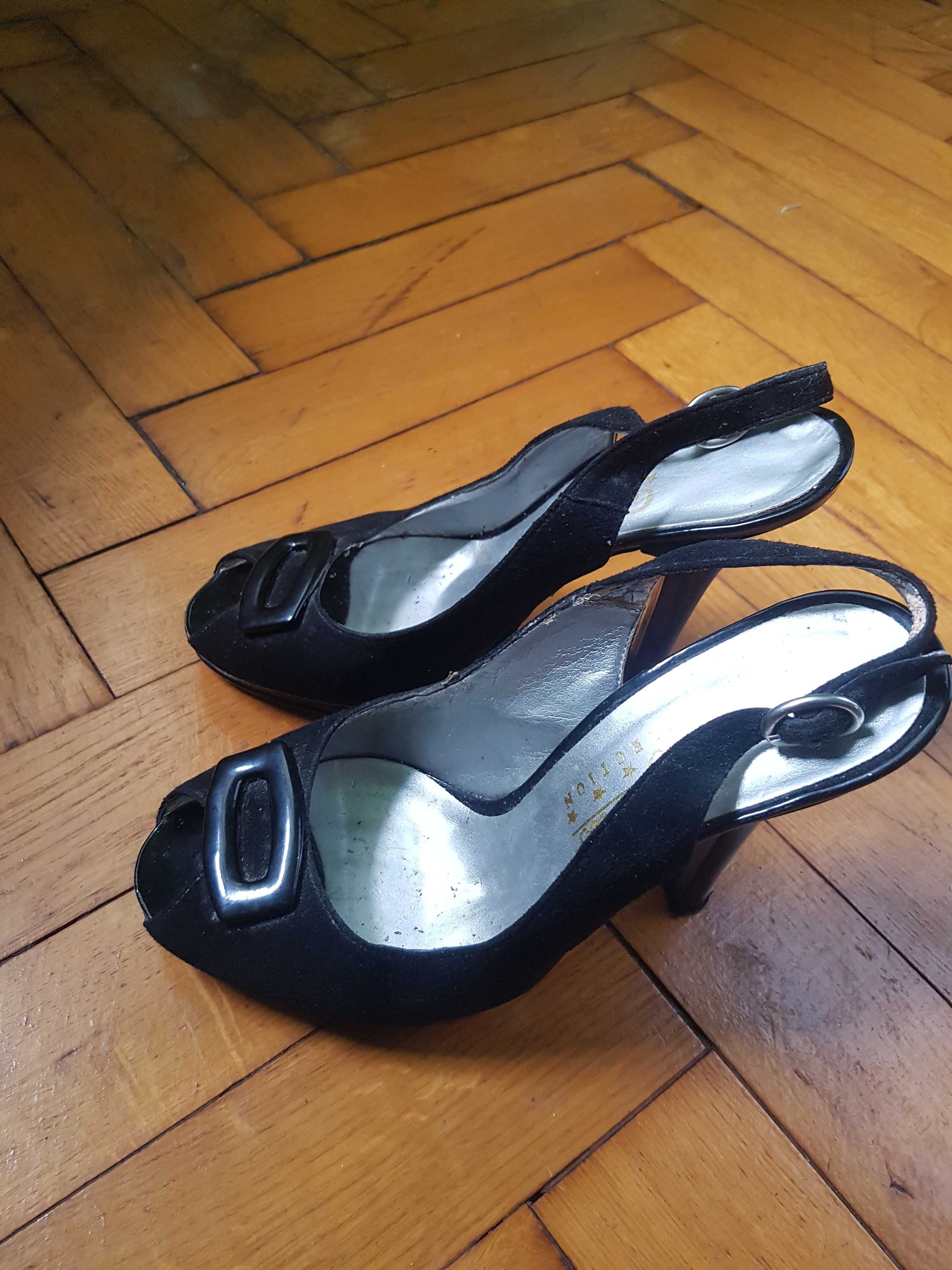 Pantofi de dama din piele cu toc marimea 38