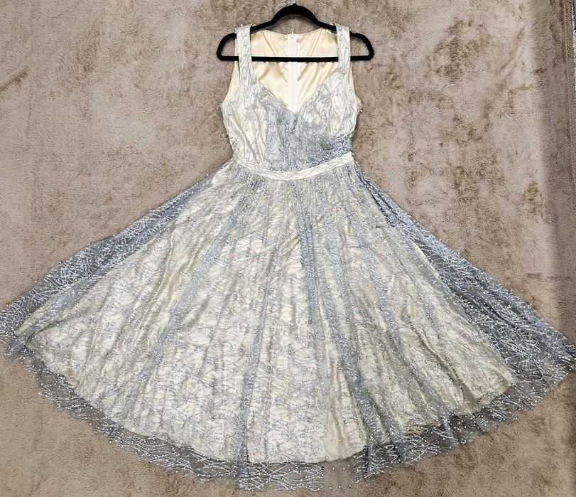 Rochie argintie din dantela (08)